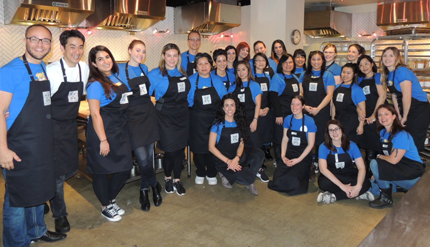 Eminence Organics team members at Soup Night