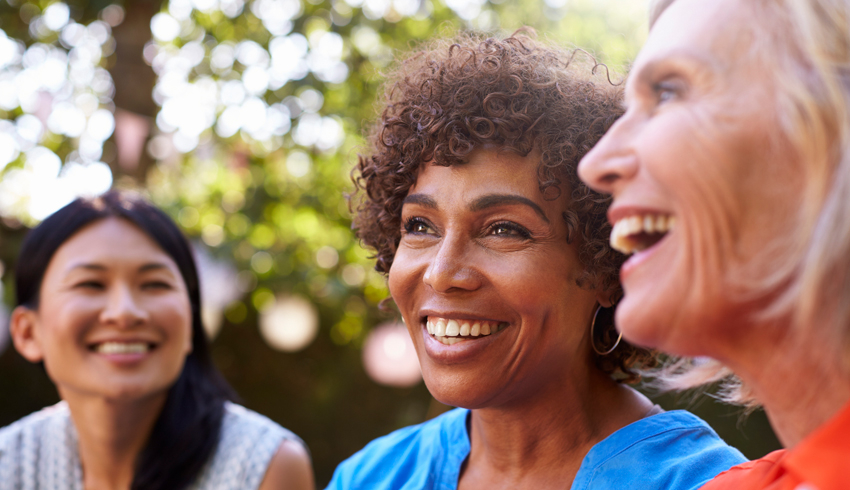 women smiling