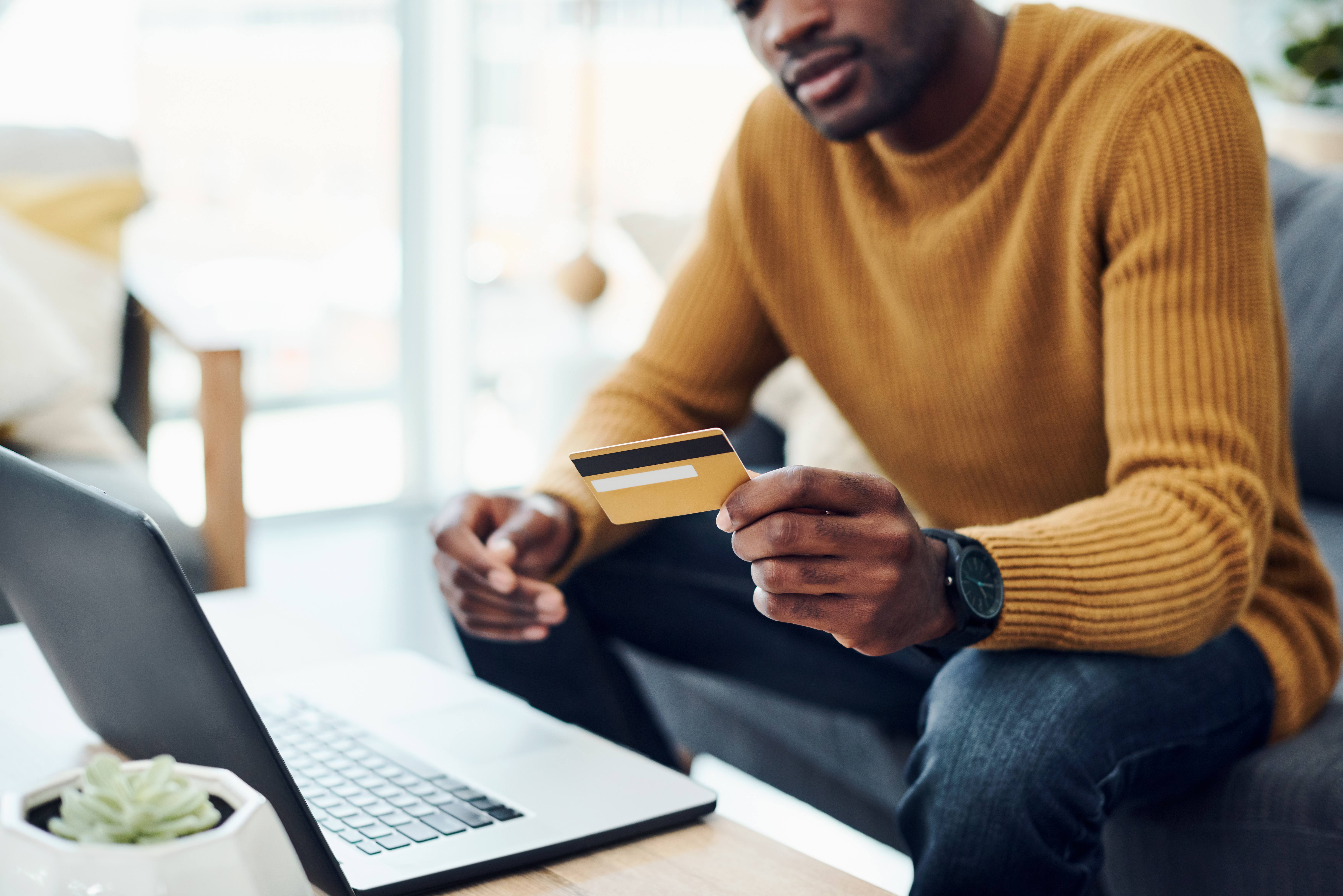 A man making an online purchase
