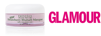 Eminence Organic Skin Care Strawberry Rhubarb Masque besides Glamour magazine's logo