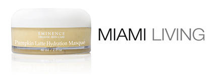 Pumpkin Latte Hydrating Masque beside Miami Living logo