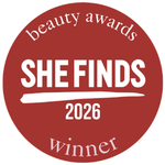 She Finds 2026 award badge