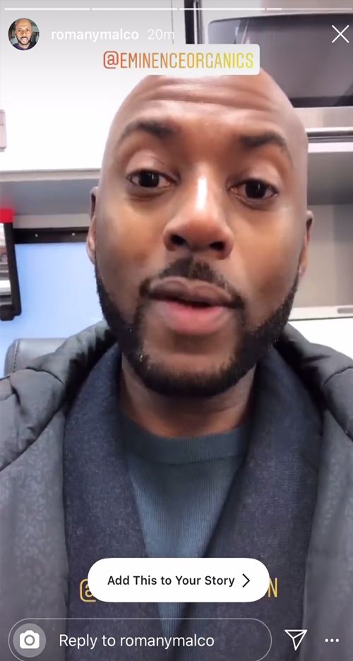 Instagram story from Romany Malco