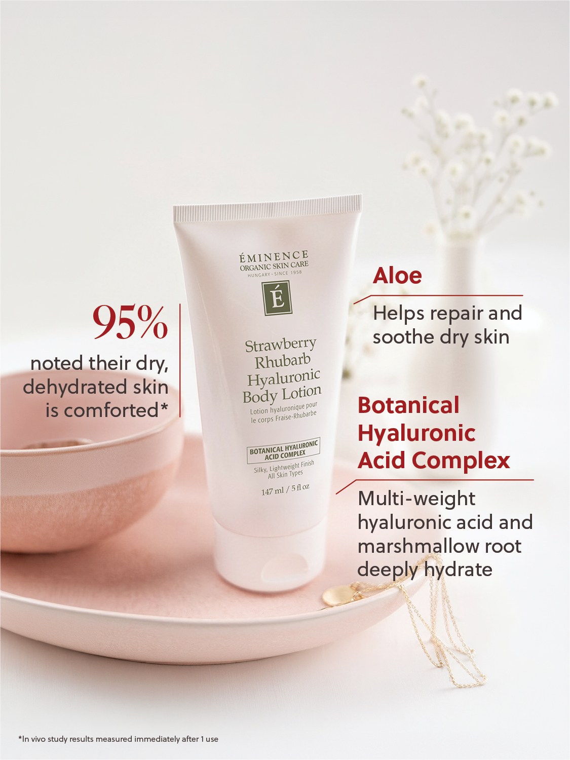 Eminence Organics Strawberry Rhubarb Hyaluronic Body Lotion Limited Edition
