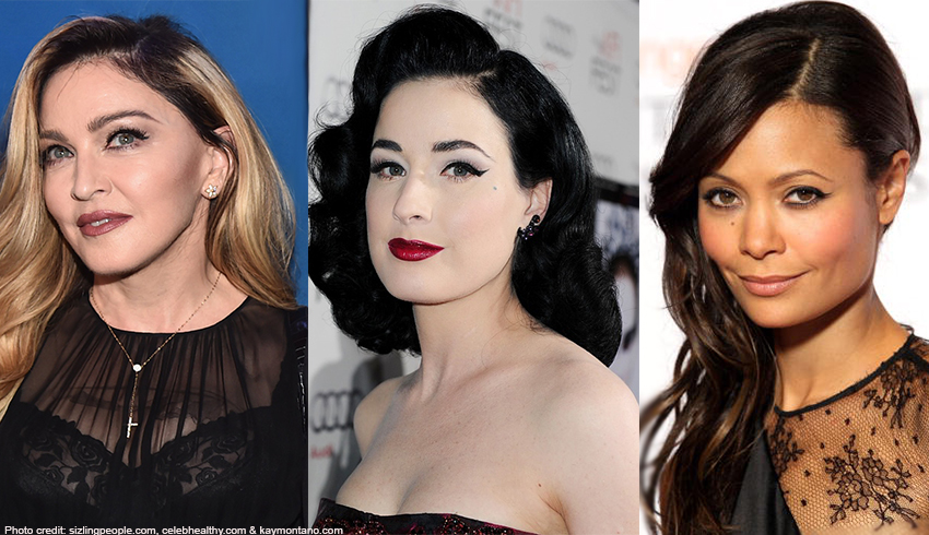Celebrities Madonna, Dita Von Teese and Thandie Newton