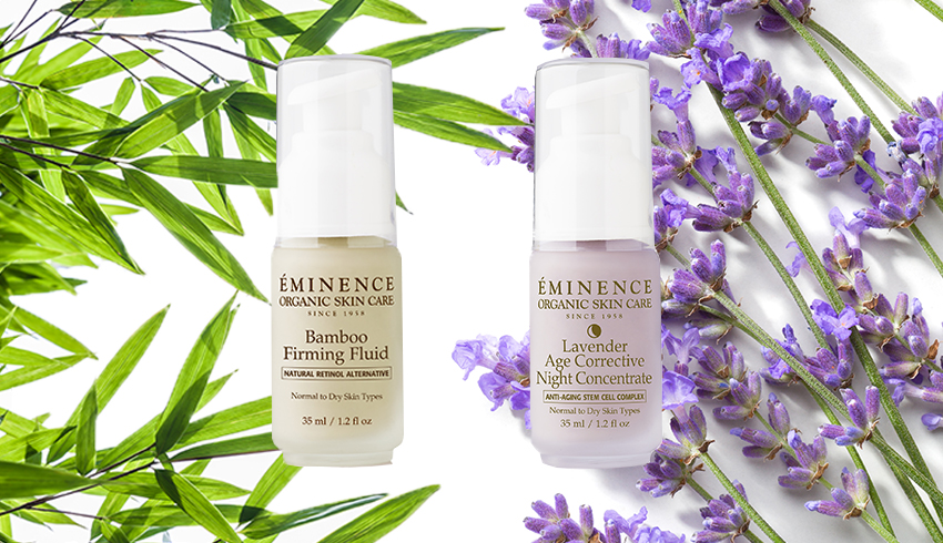 Eminence Organics Bamboo Firming Fluid and Lavender Age Corrective Night Concentrate
