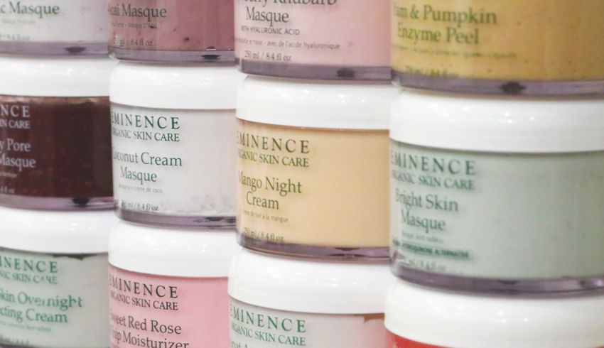Closeup of Eminence Organic Skin Care professional products