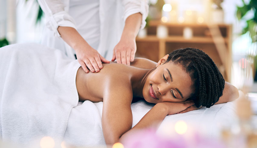 black woman getting a massage