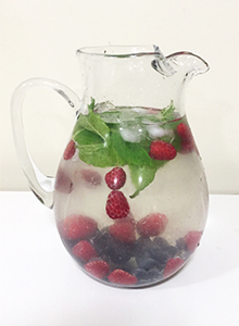 A pitcher of Blueberry &amp; Green Tea Infusion