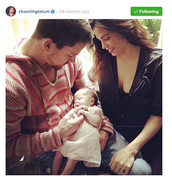 Channing Tatum and Jenna Dewan-Tatum with their baby daugher. 