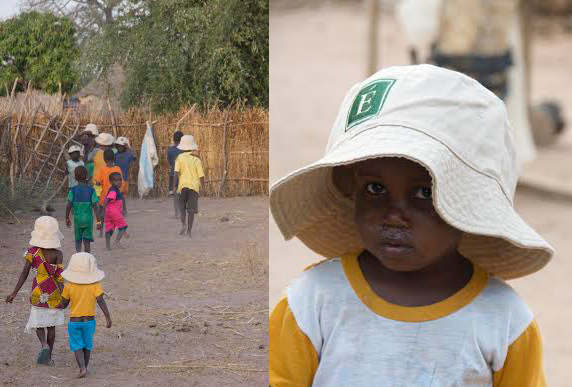 Children walking in a local community in Senegal, Africa. 