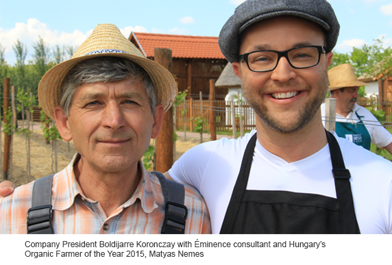 Eminence Organics President Boldijarre Koronczay with Eminence consultant and Hungary's Farmer of the Year 2015, Matyas Nemes. 
