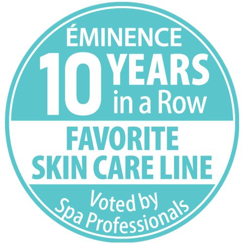 Eminence Organics 10 years in a row, favorite skin care line awards badge