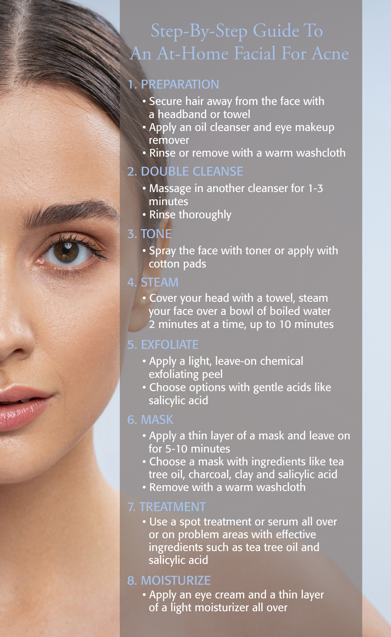 Eminence Organics Facial At Home For Acne Infographic