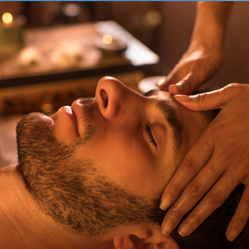 Man getting a facial massage