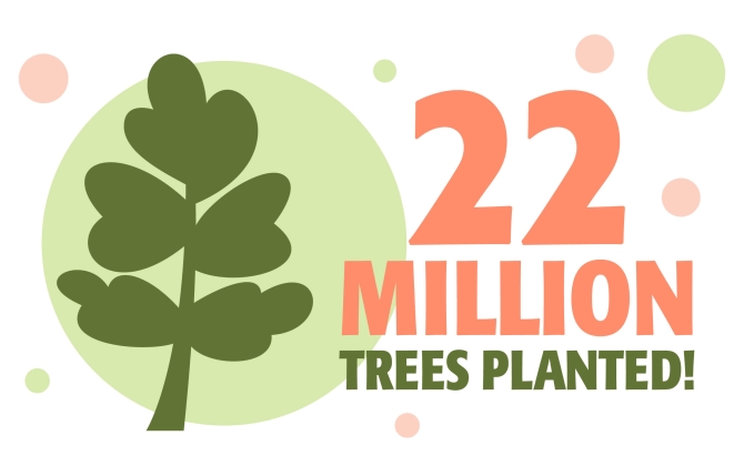 22 million trees planted