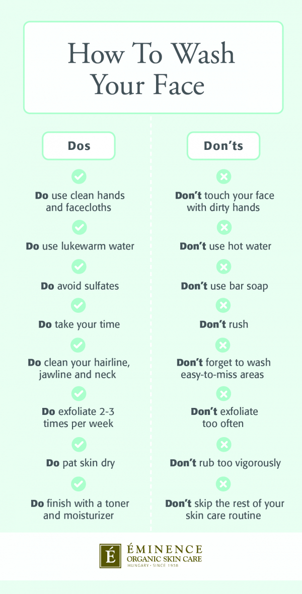 how to wash your face infographic