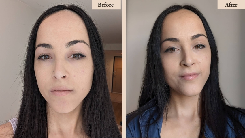 Résultats avant et après de la crème contour des yeux à la prune sauvage