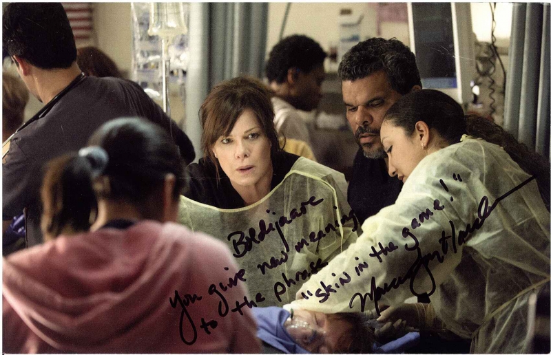 Signed photograph from Marcia Gay Harden to Eminence Organics