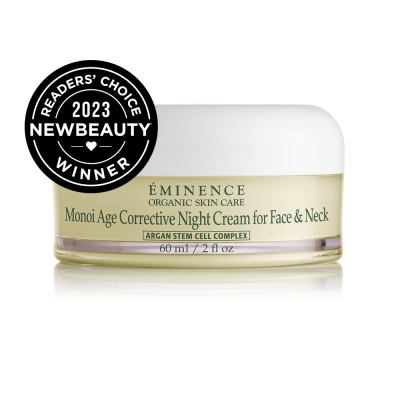Monoi Age Corrective Night Cream for Face & Neck with NewBeauty Readers' Choice award badge