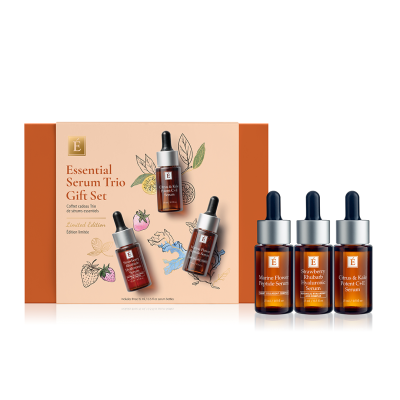 Essential Serum Trio Gift Set Front with Product